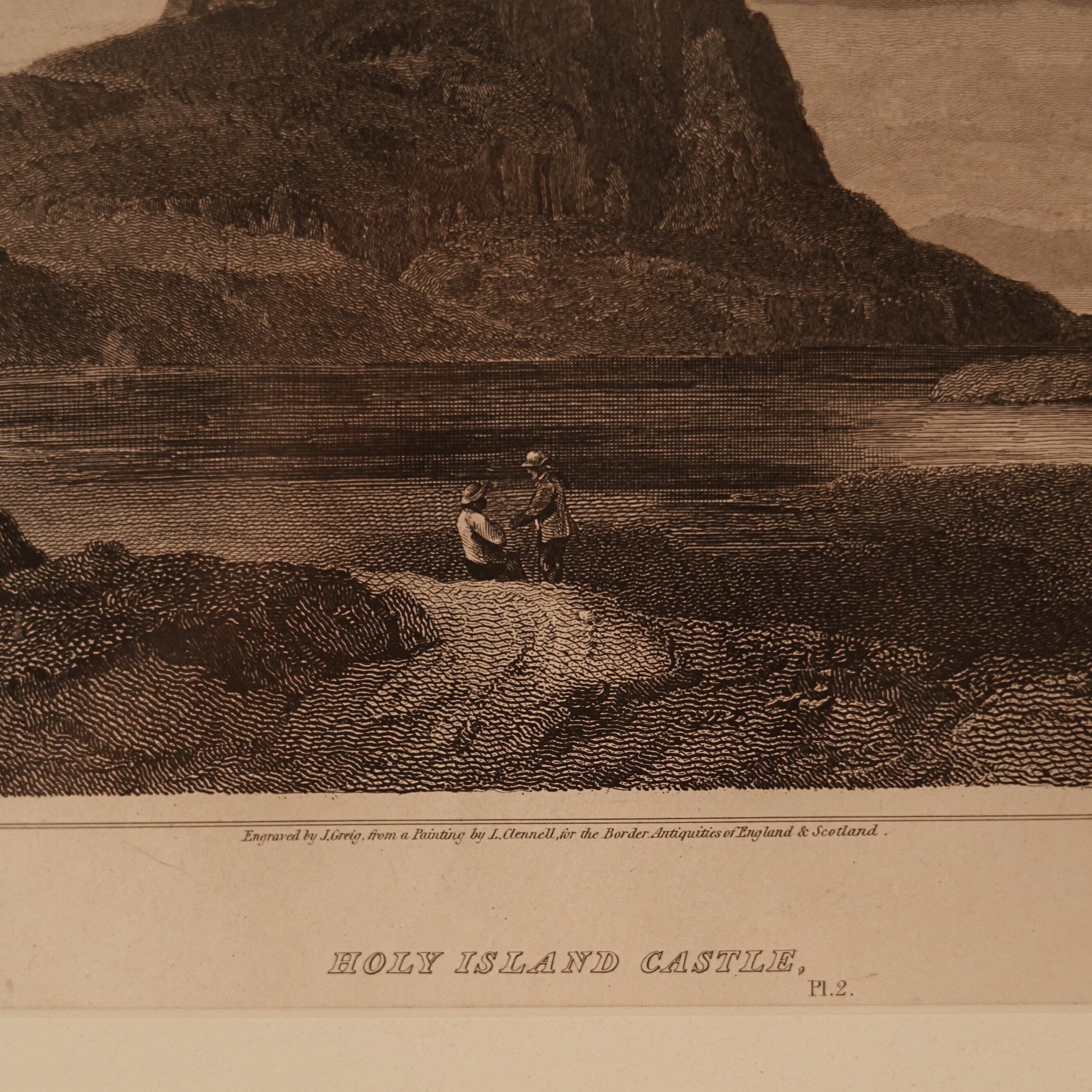 19th c. English Engraving — Holy Island Castle, Plate II