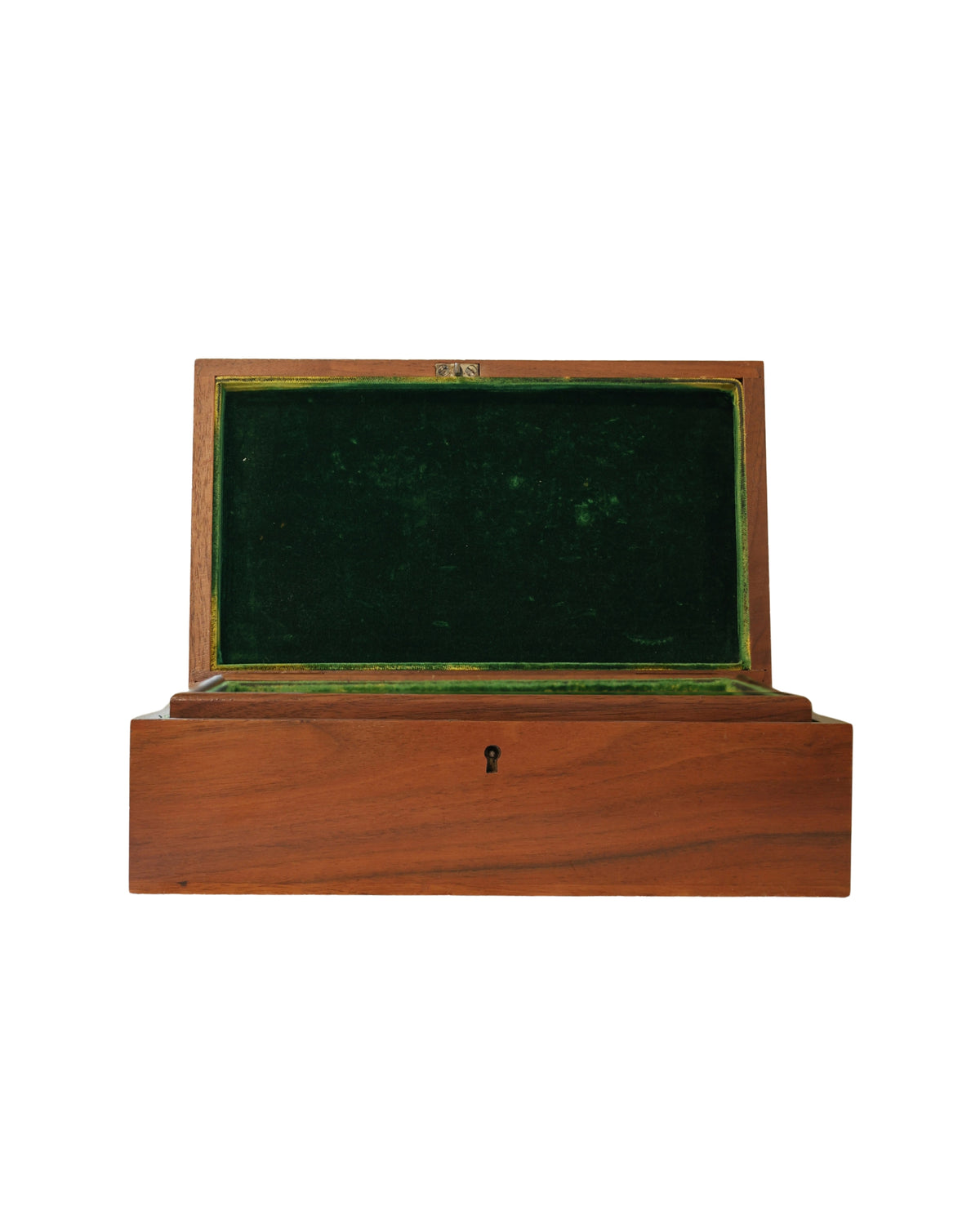 Velvet Lined Inlaid Mahogany Jewelry Box