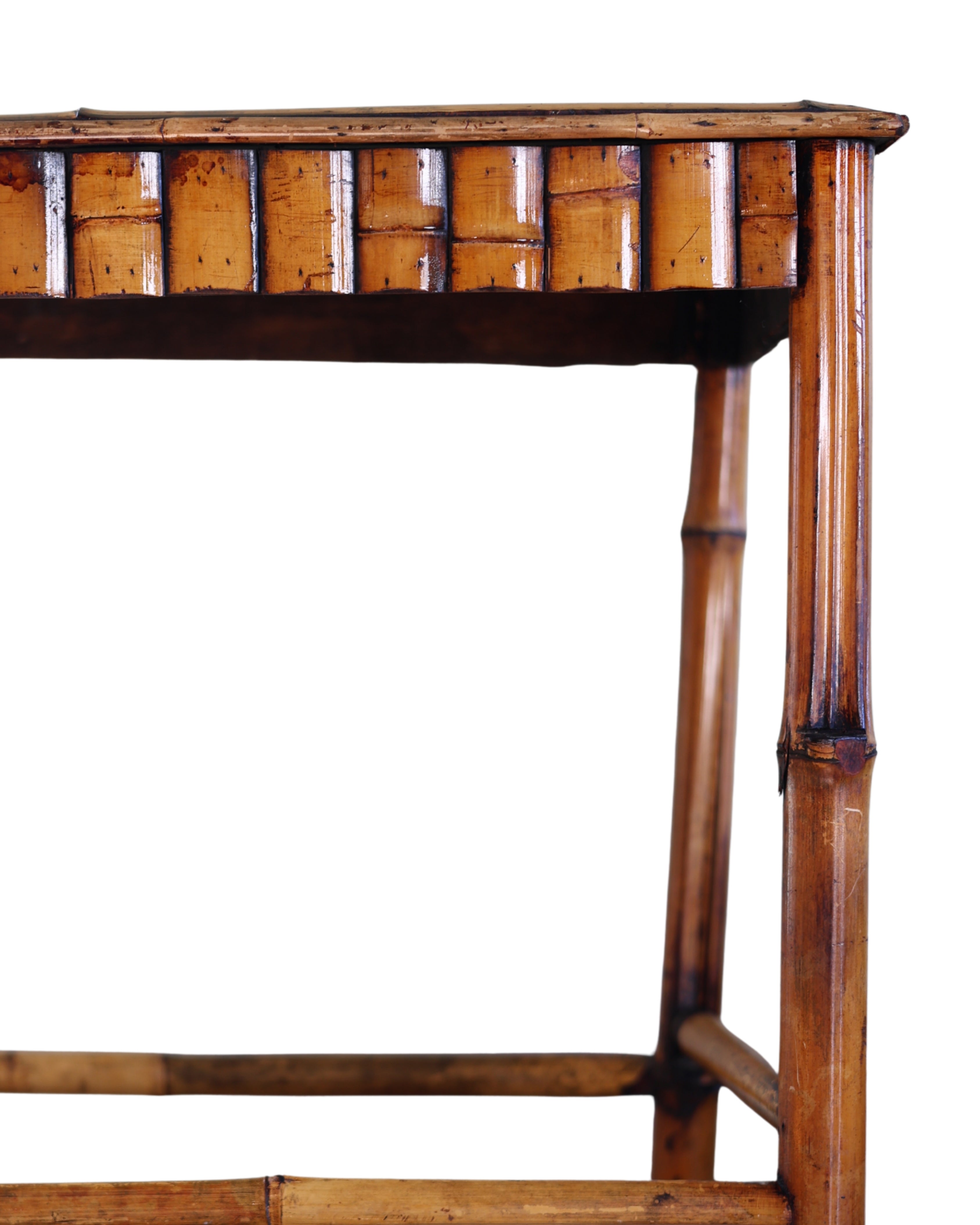 Burnt Bamboo Side Table-3