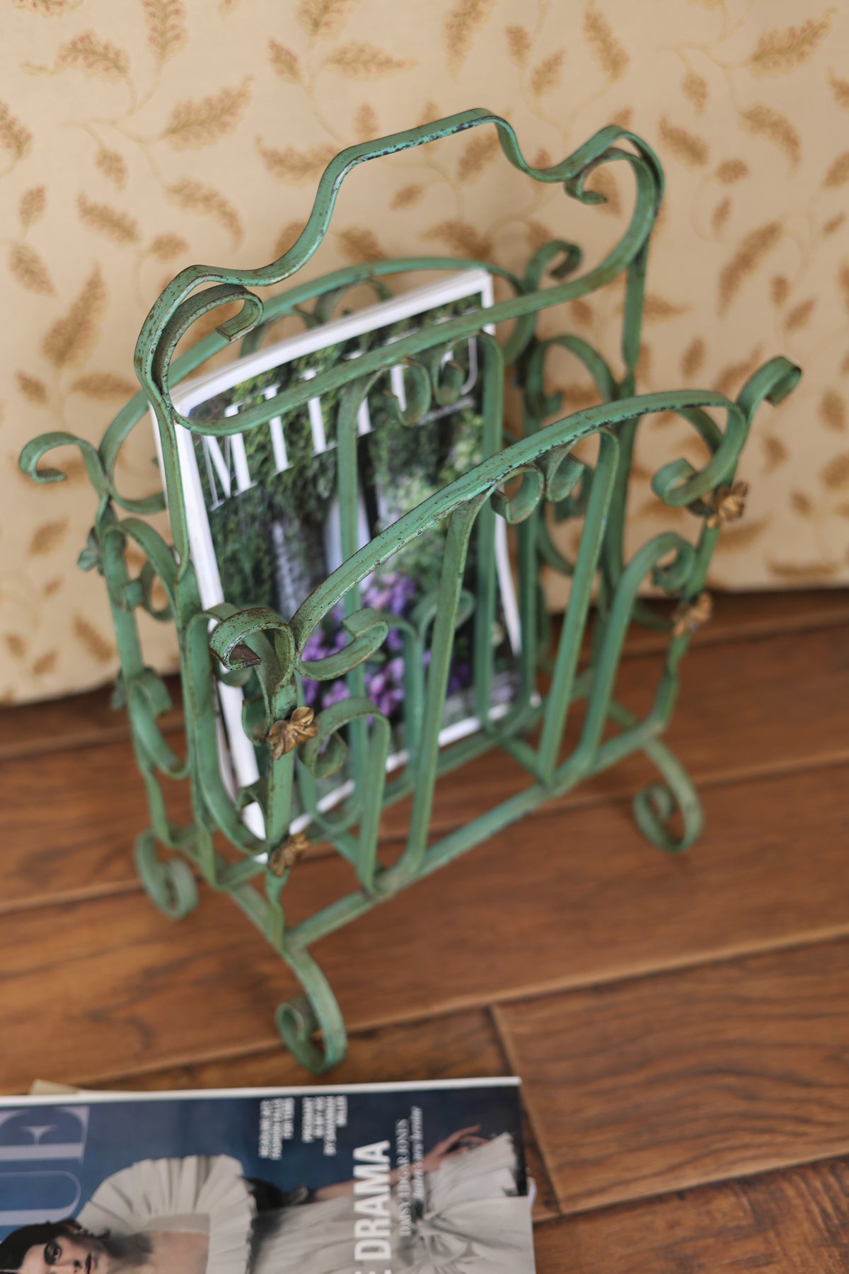 Scrollwork Iron Magazine Rack-1