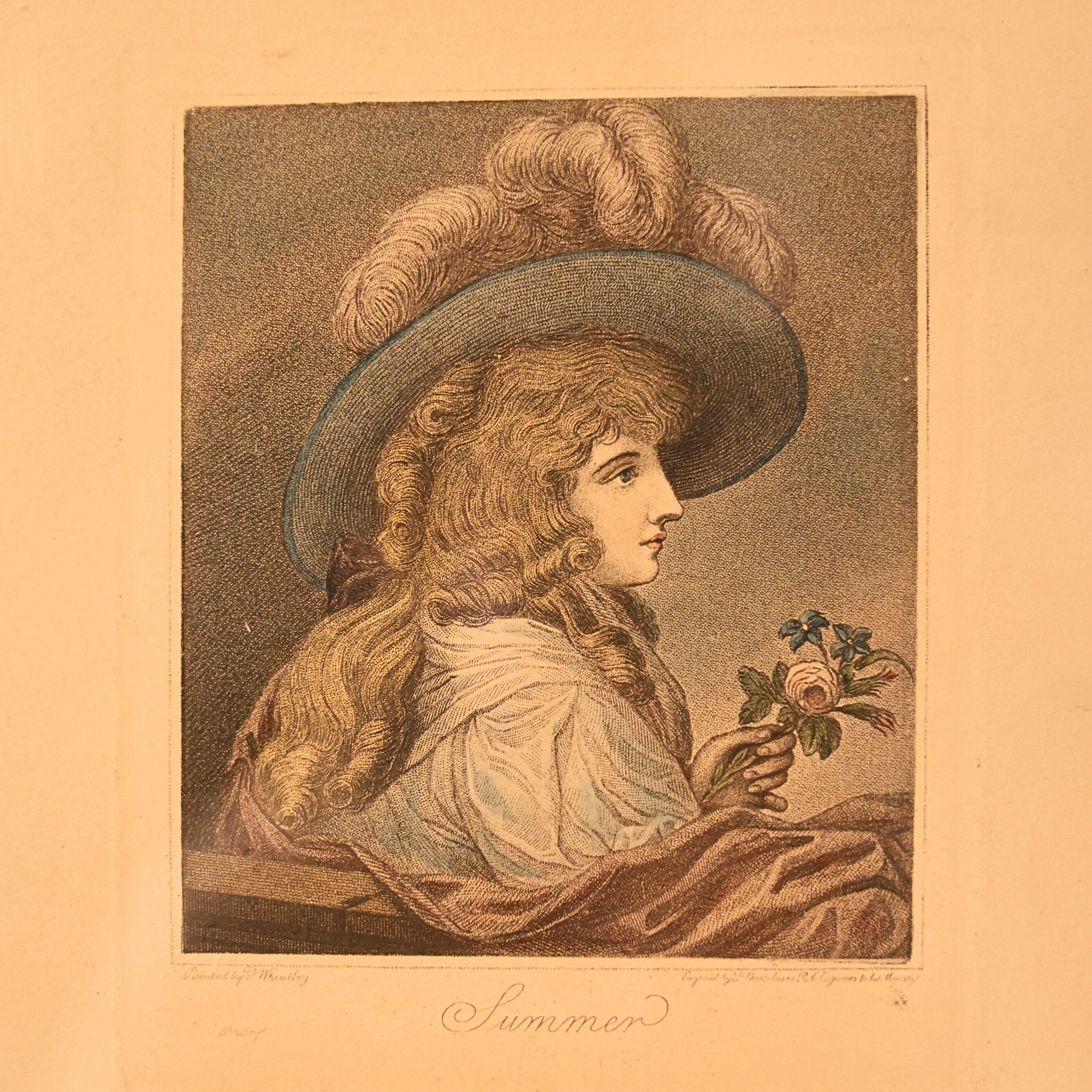 Gilt Framed “Summer” Portrait Engraving