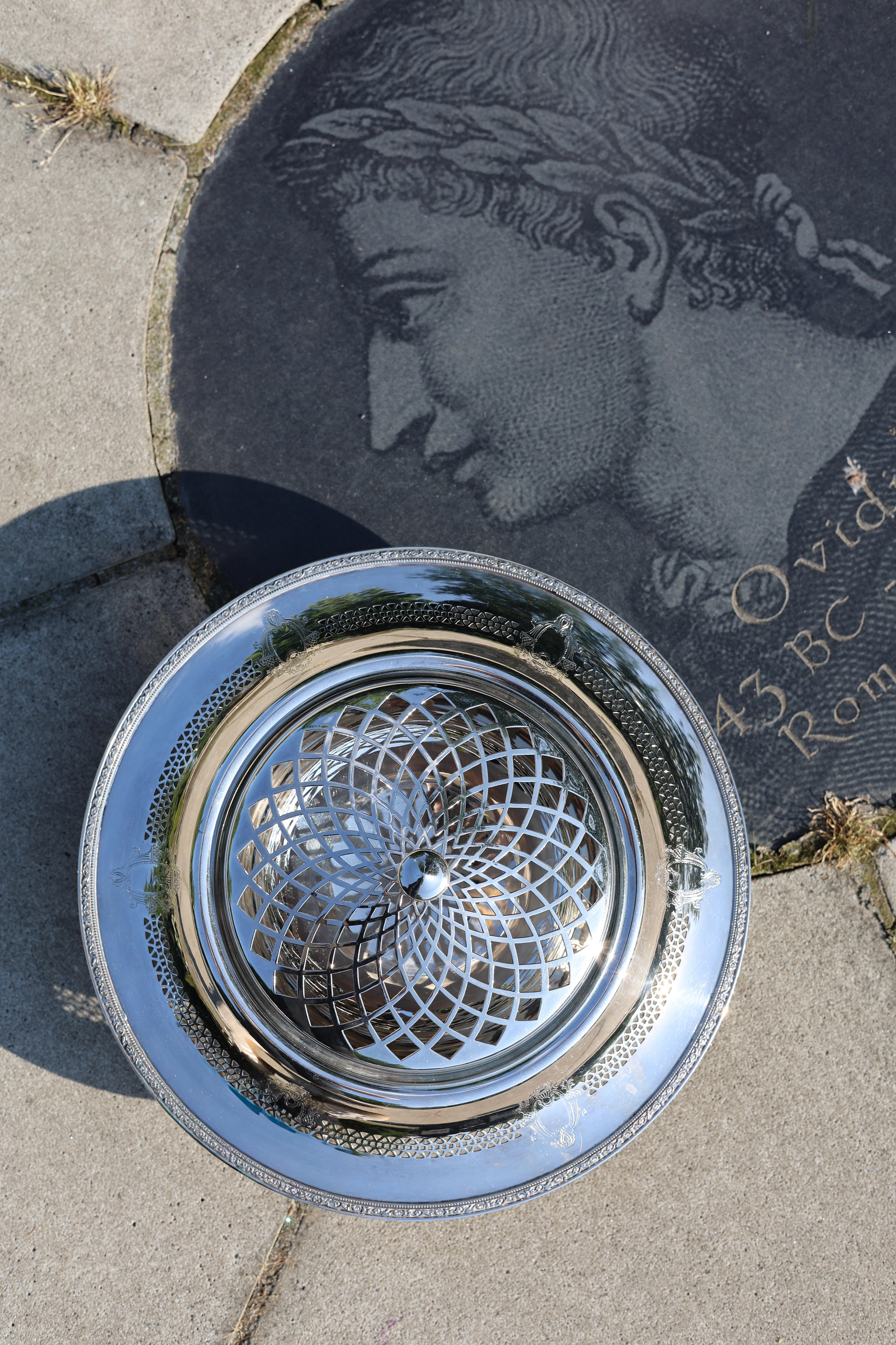 Silverplate Pierced Flower Bowl Centerpiece