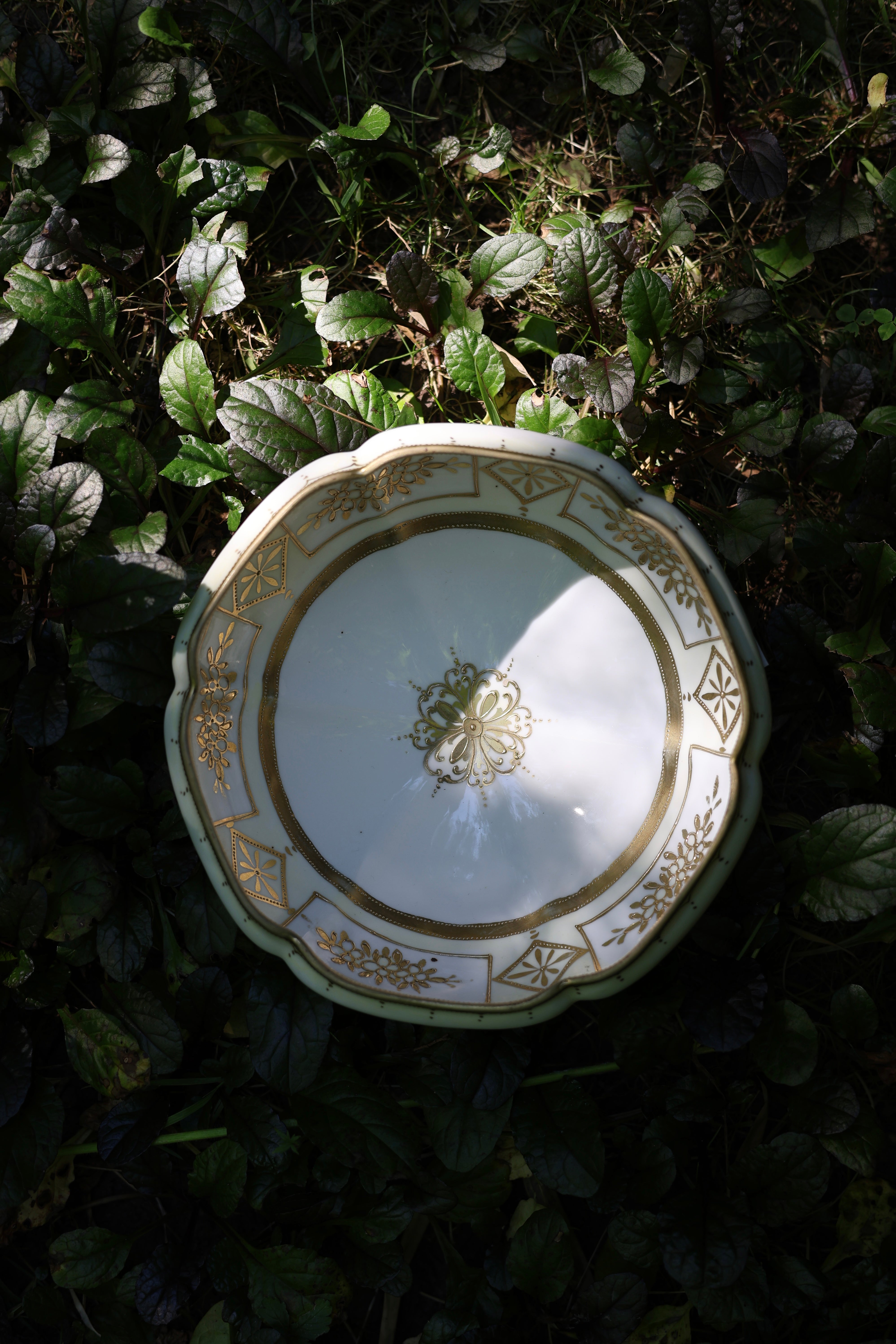 Nippon Gold Moriage Pedestal Bowl-1