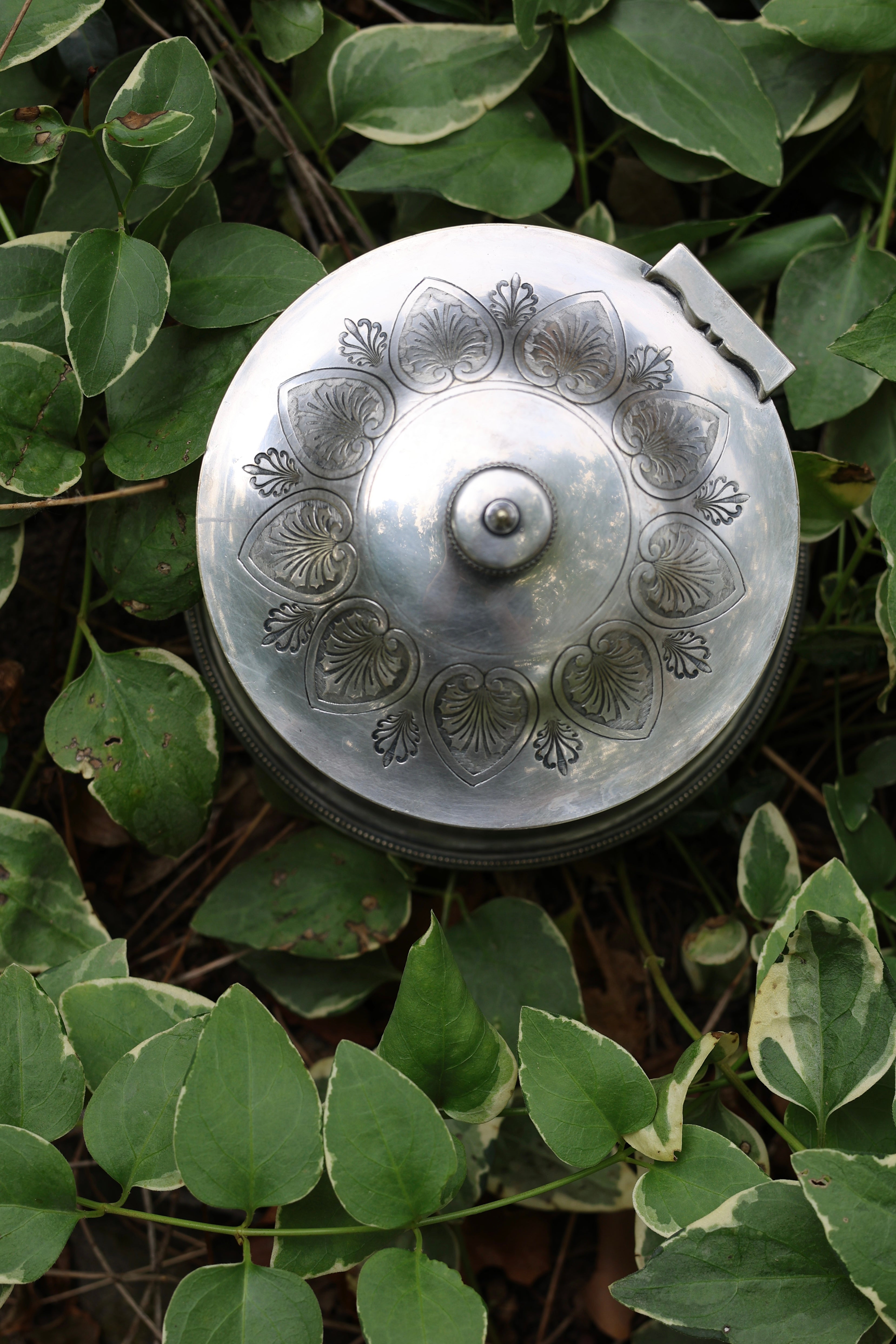 English Silver Plate Foliate Biscuit Jar-3