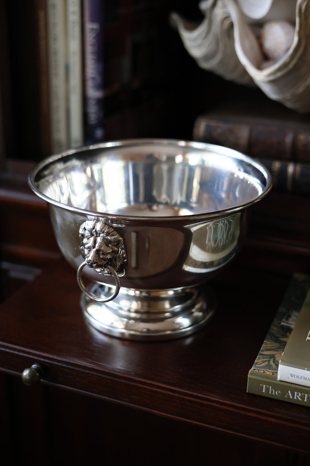 English Lion-Mask Pedestal Bowl-4