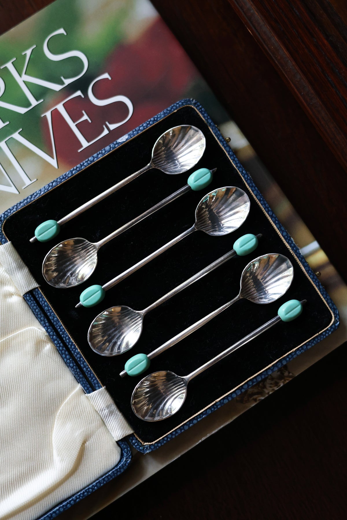 Art Deco Coffee-Bean Demitasse Spoons-1