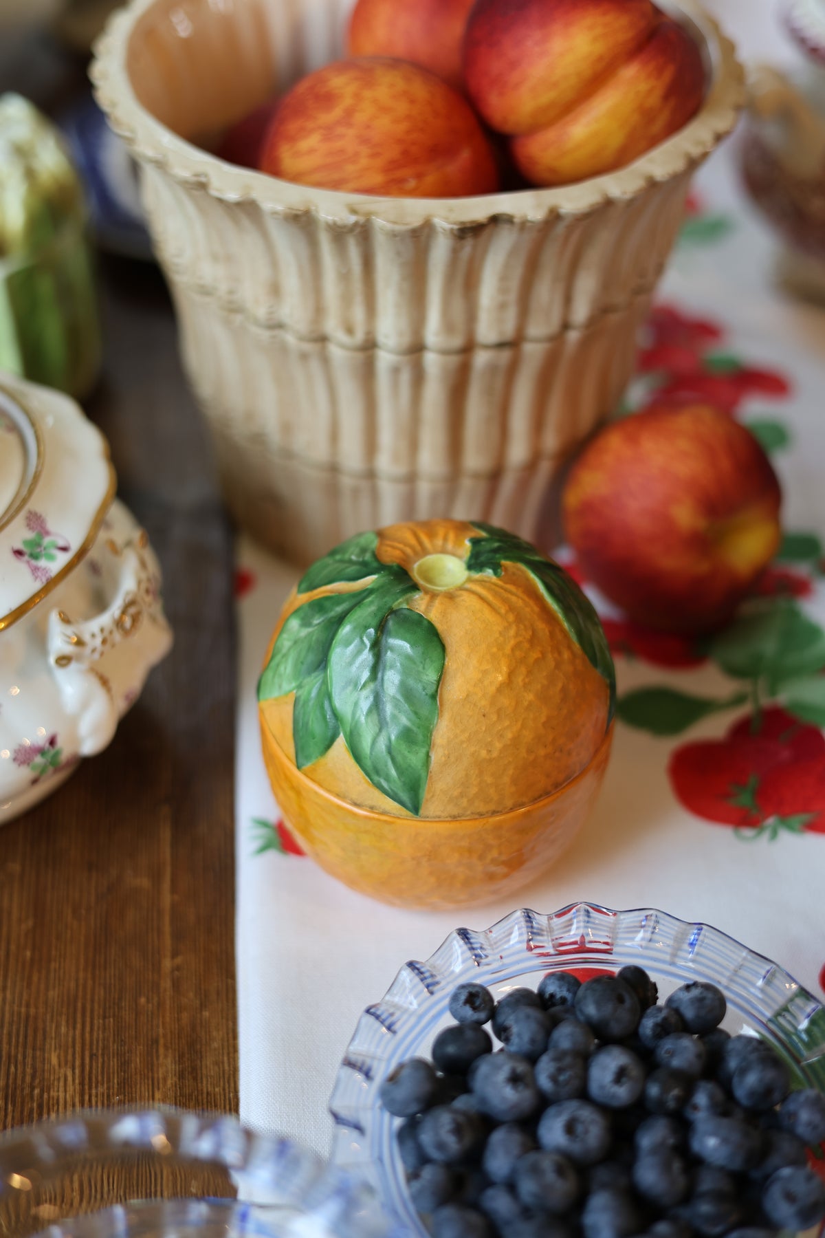 Hampshire Pottery Orange Marmalade Jar-5
