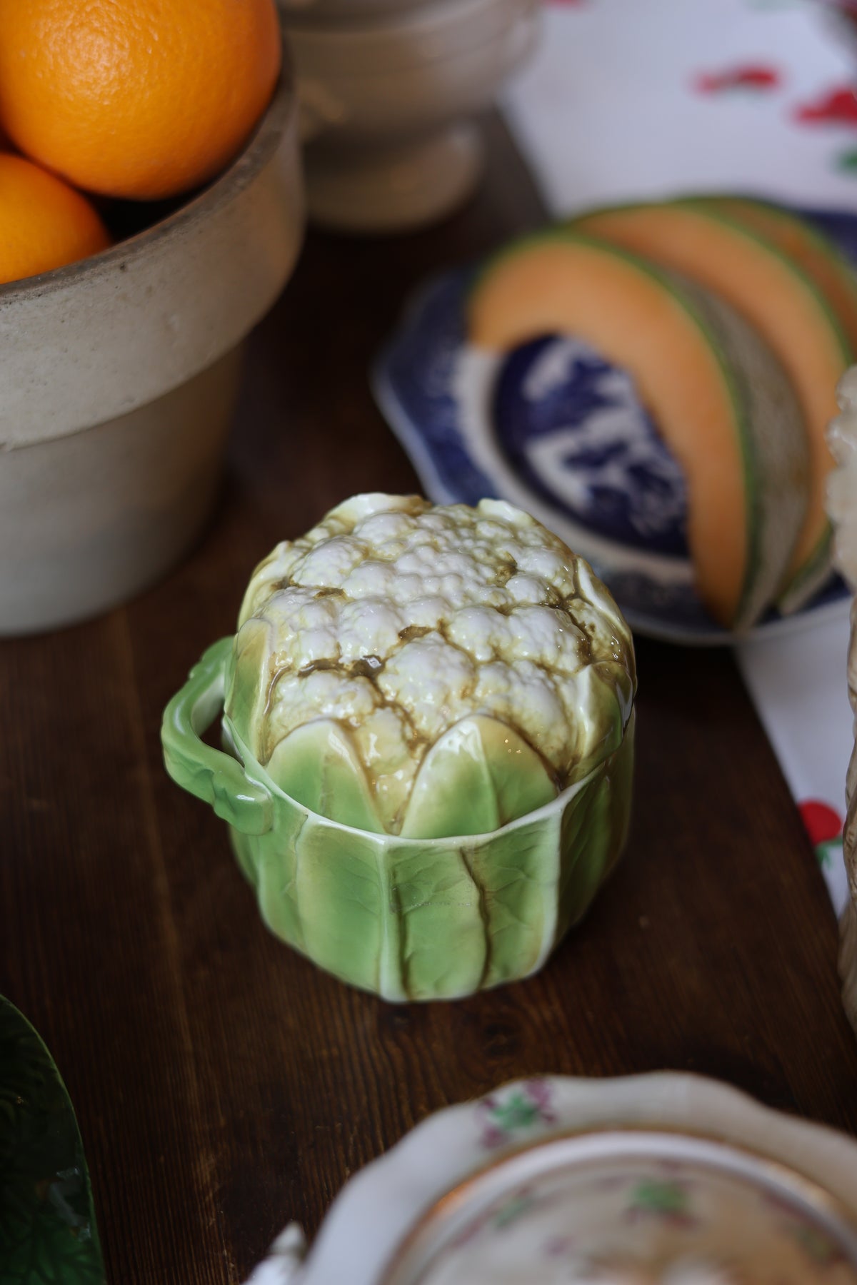 Cauliflower Condiment Jar with Pea Pod Spoon-3