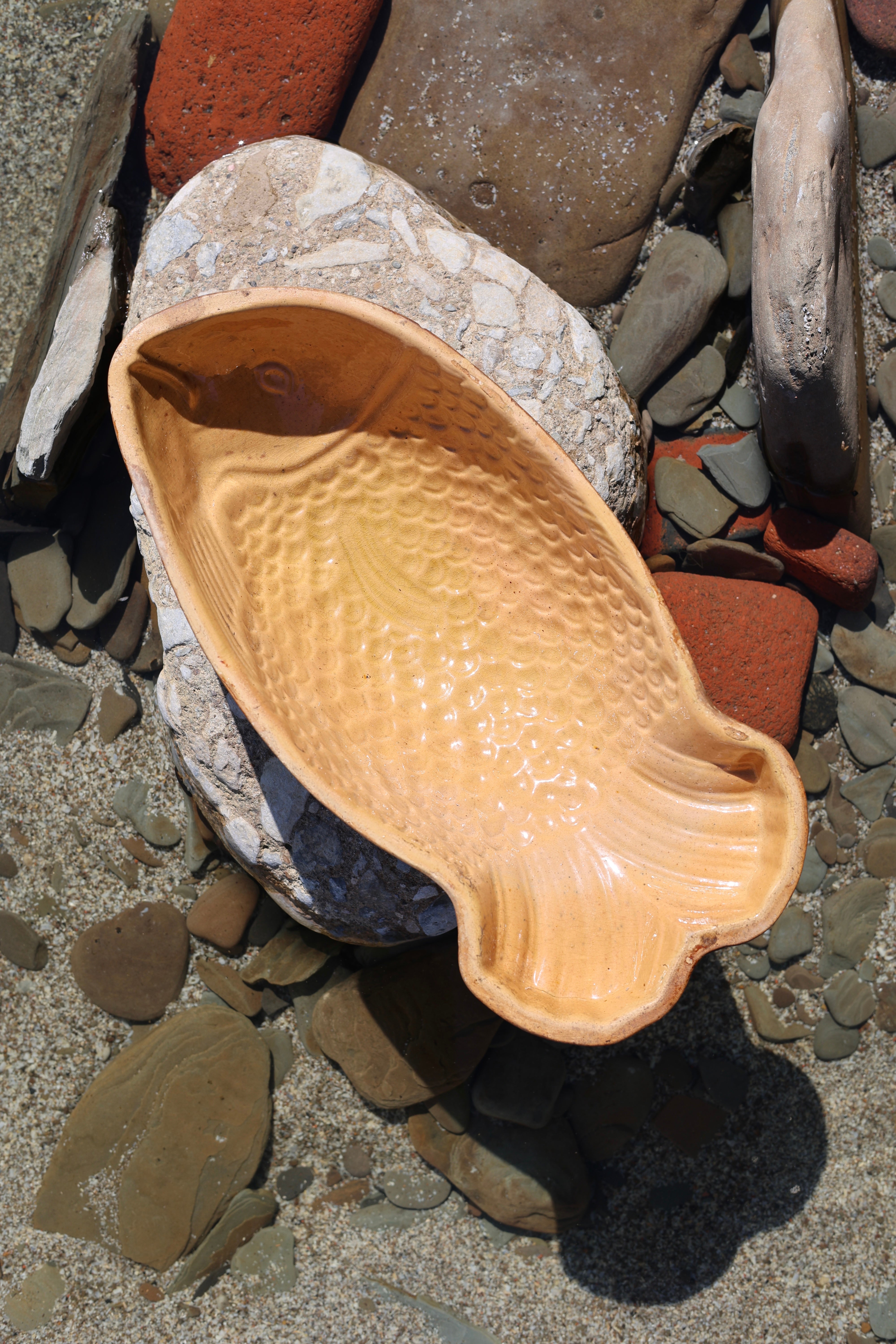Early Yellow Glazed Earthenware Fish Mold