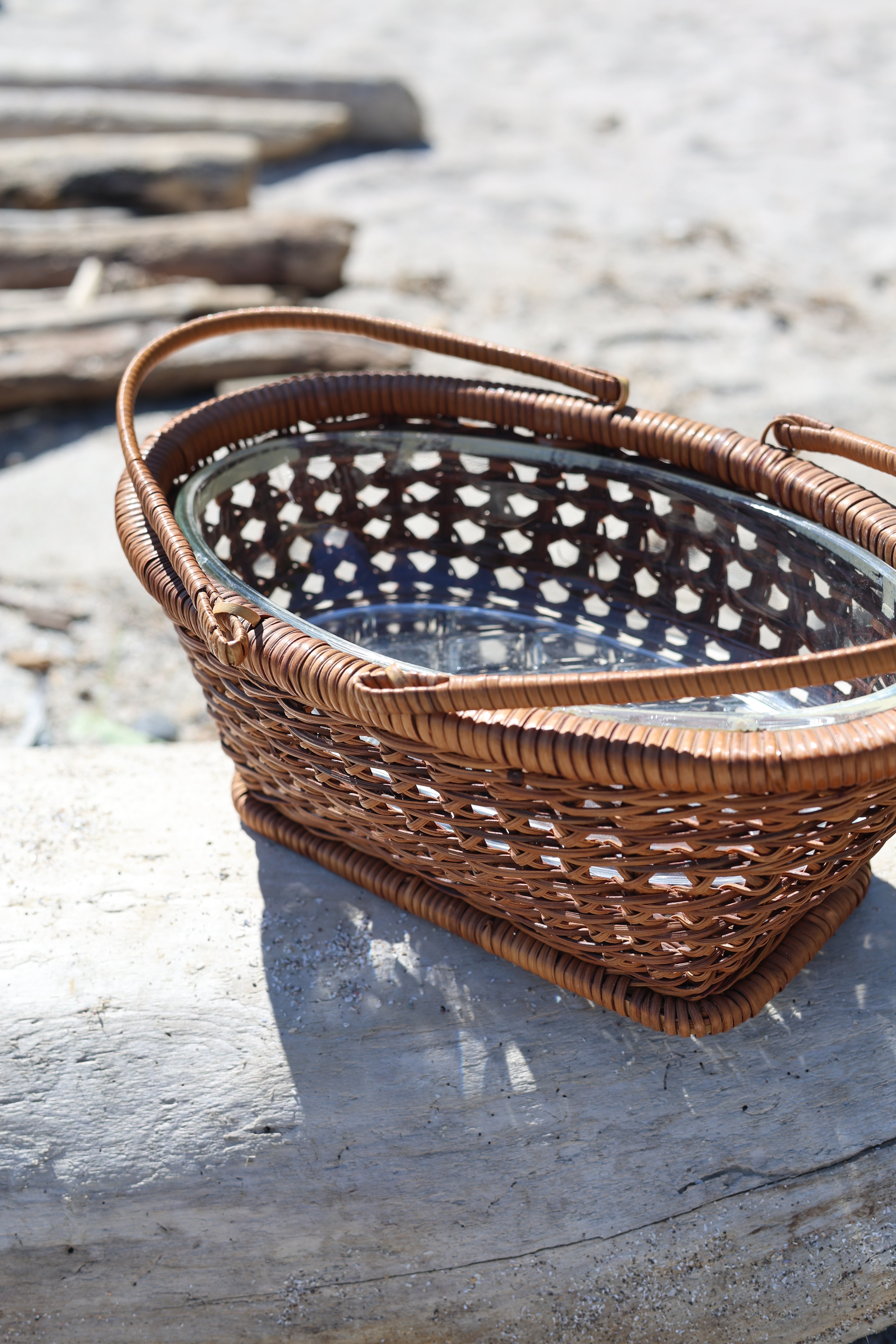 Woven Wicker Serving Basket