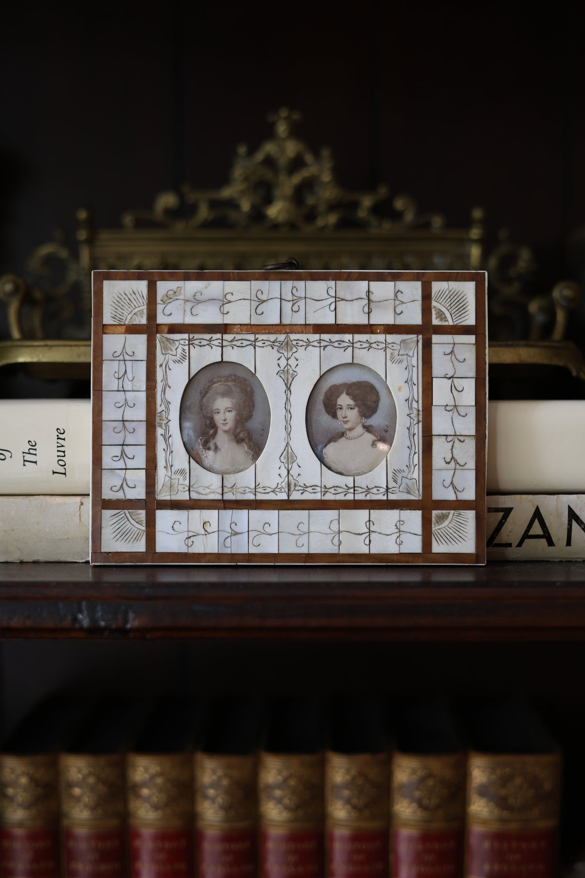 Bone & Tortoiseshell Double Portrait Miniature