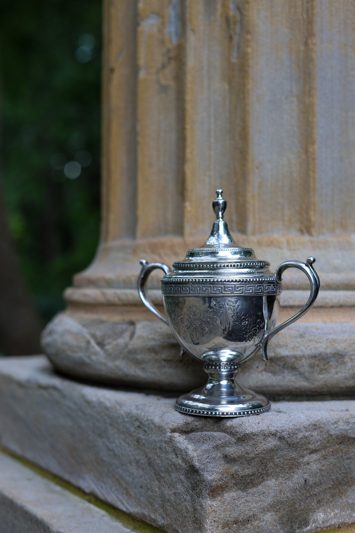 Greek Key Covered Sugar Urn-1