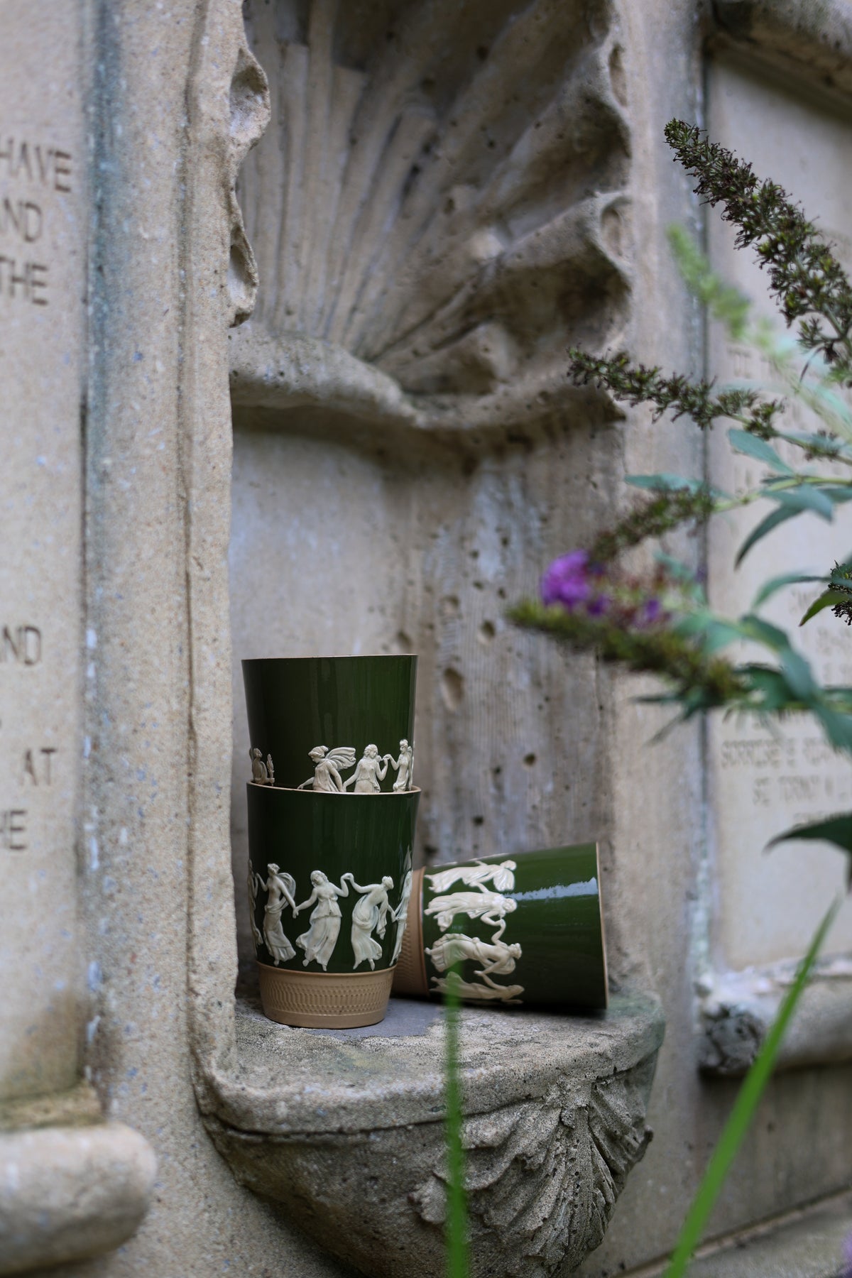 Copeland Late Spode “Dancing Hours” Green Beakers-1