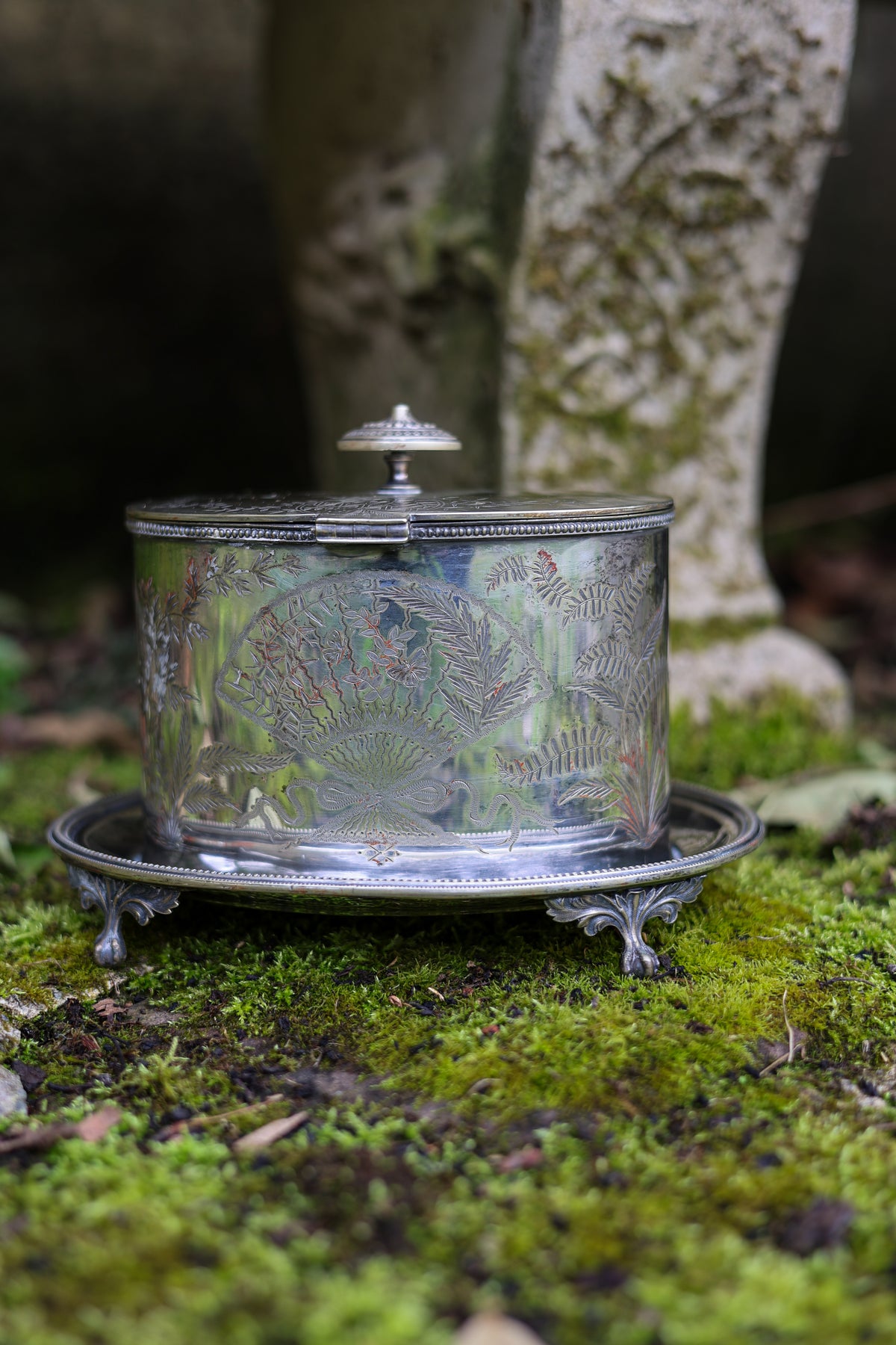 G&S Aesthetic Movement Silver Plate Biscuit Barrel-1
