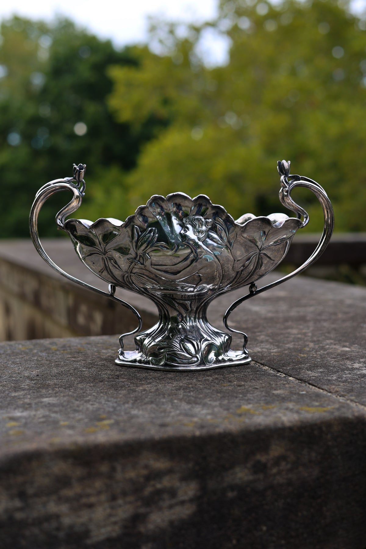Pairpoint Art Nouveau Nymph Centerpiece-3
