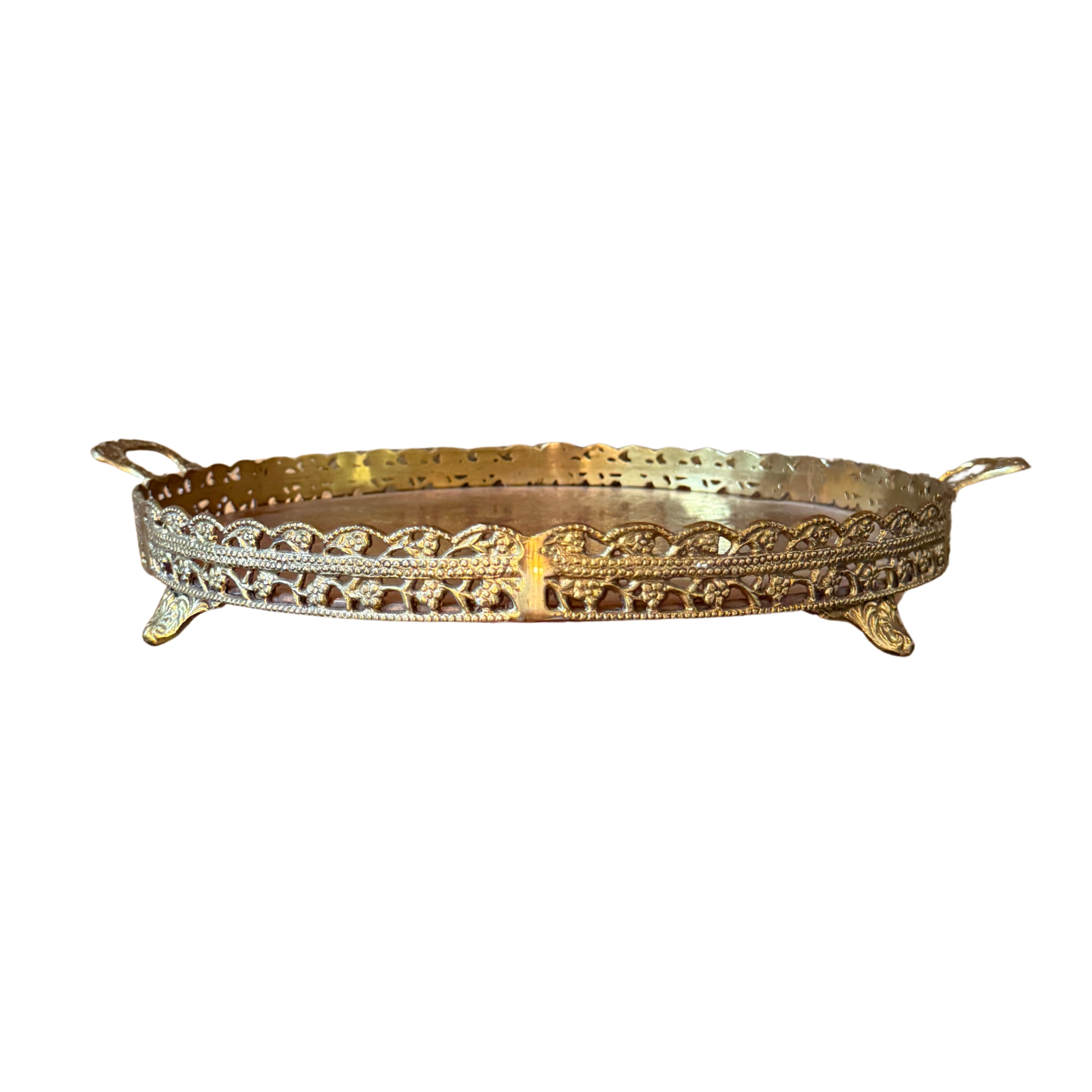 Ornamental Copper and Brass Serving Tray
