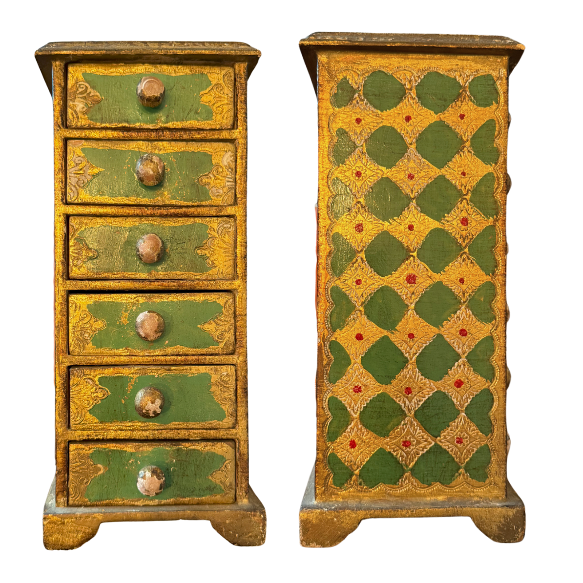 Green Miniature Florentine Chest of Drawers