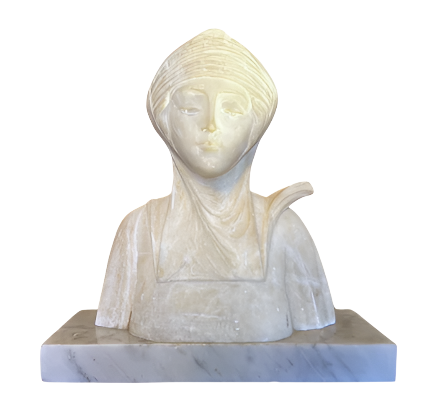 Alabaster Beatrice Statue on Marble