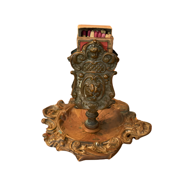 Ornate Bronze Match Holder