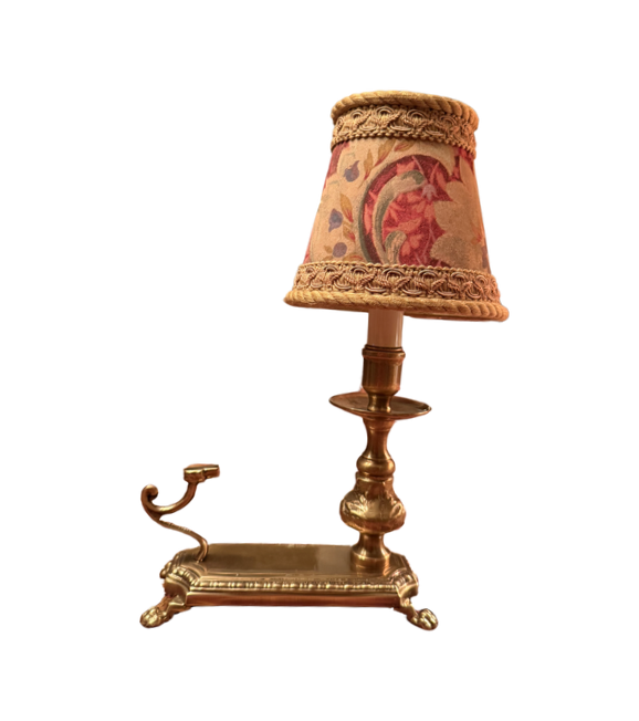 Brass Footed Lamp with Custom Shade