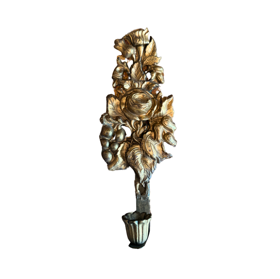 Repoussé Floral Candle Sconce