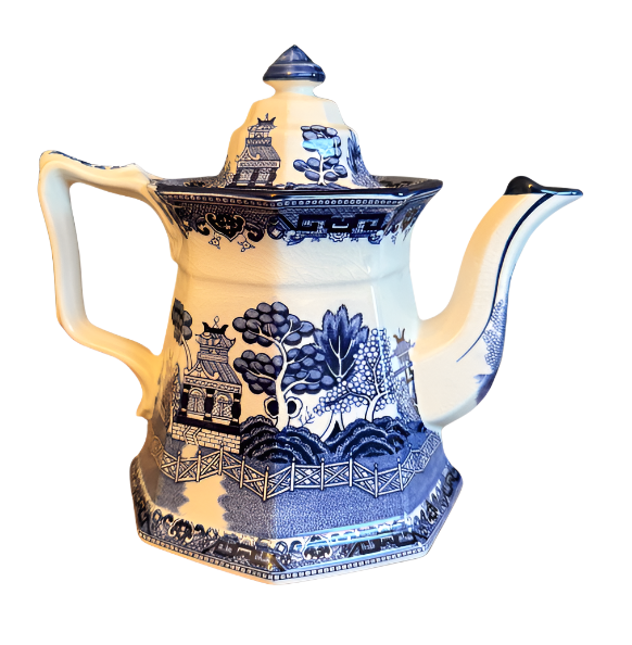 Blue Willow Fenton Teapot