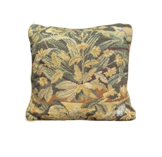 Needlepoint Verdure Floral Pillow