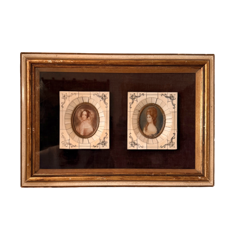 Miniature Portraits in Shadow Box Frame