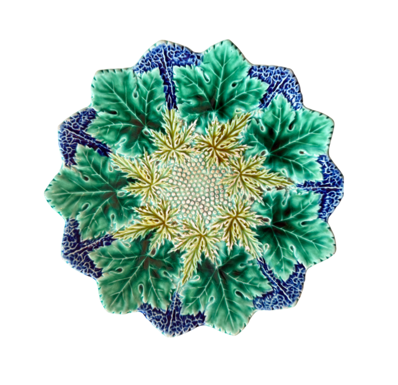 Antique Majolica Oak Leaf Plate
