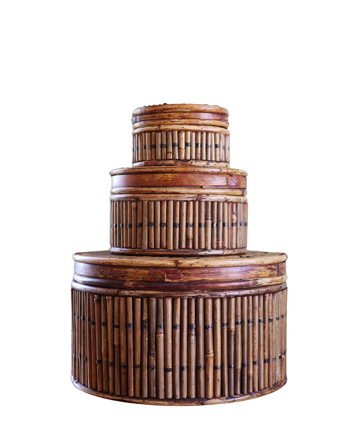 Graduated Reeded Bamboo Nesting Boxes