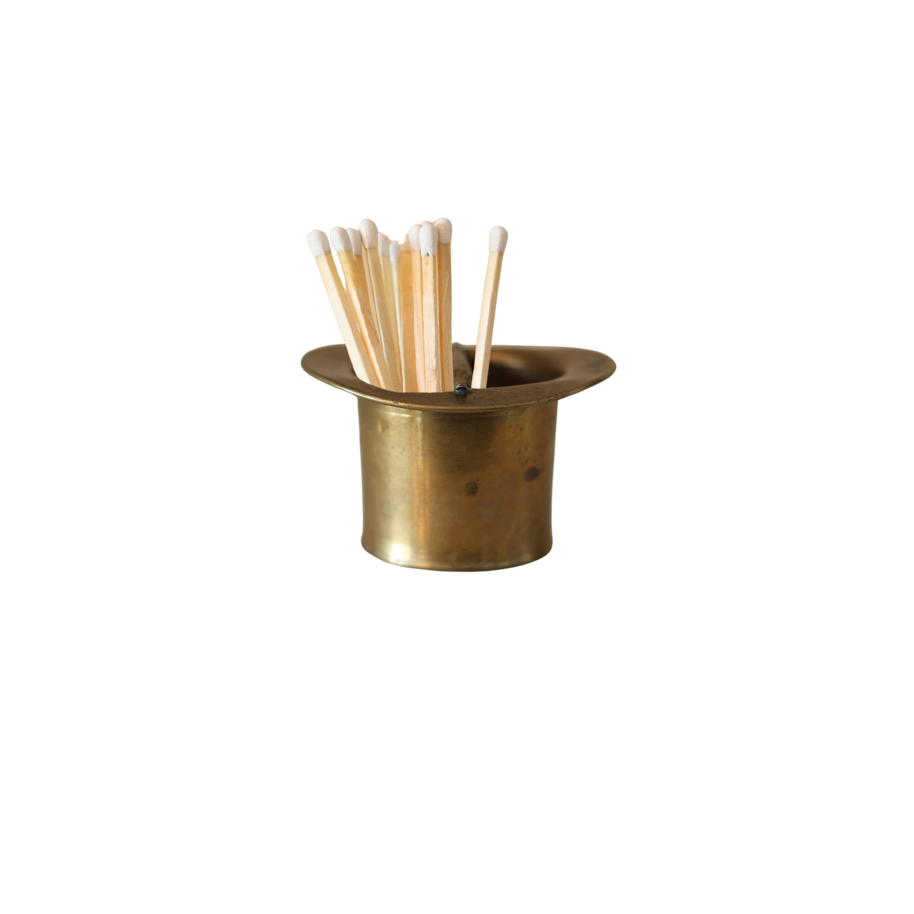 Brass Top Hat Match Holder