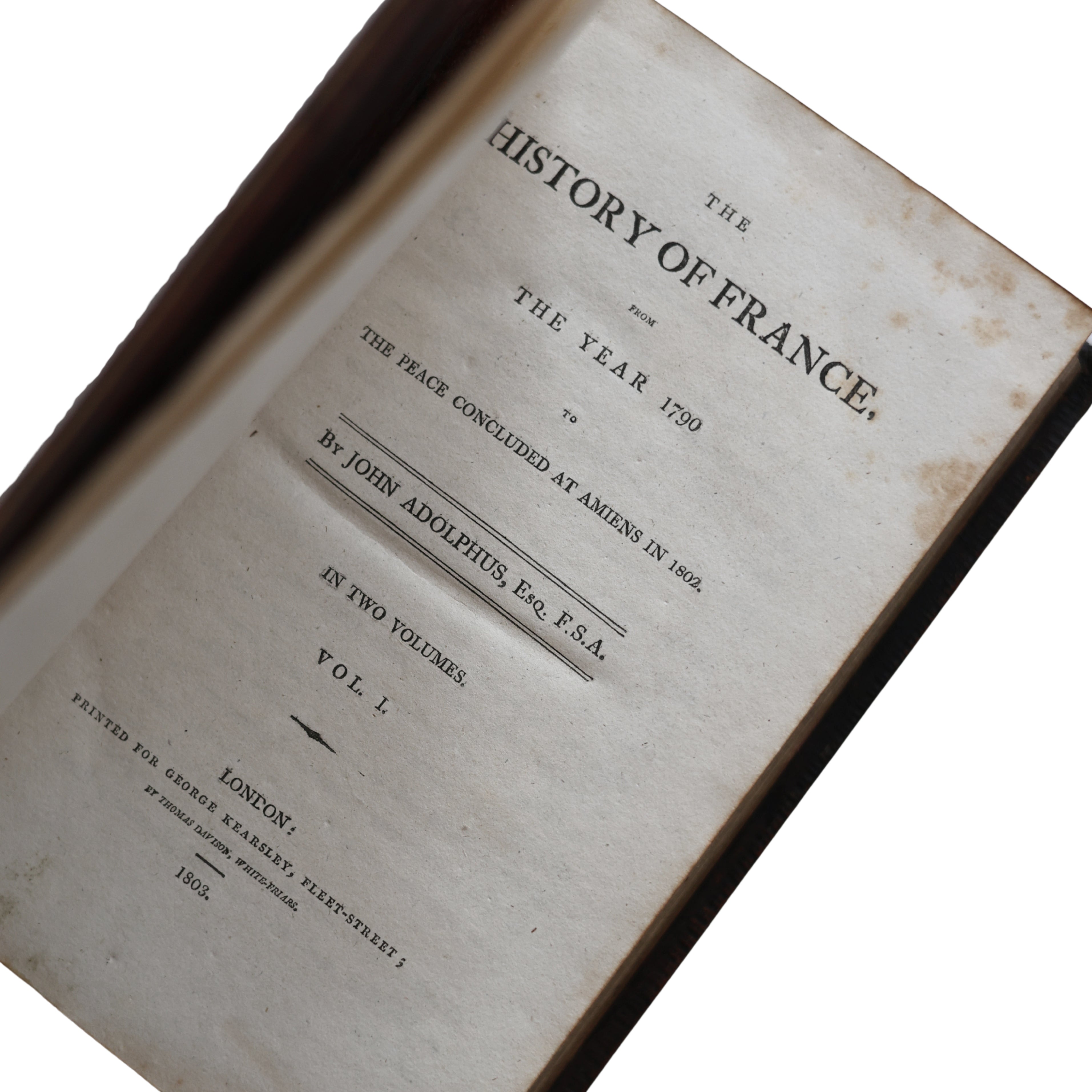 "The History of France, 1790-1802" (1803) by John Adolphus, Esq.