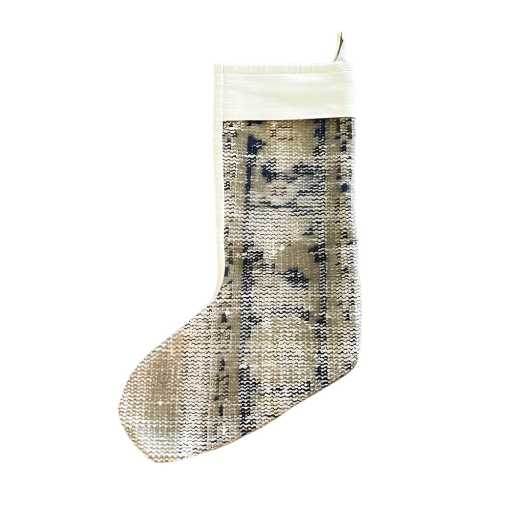 Turkish Kilim Rug Holiday Stocking, No. 1