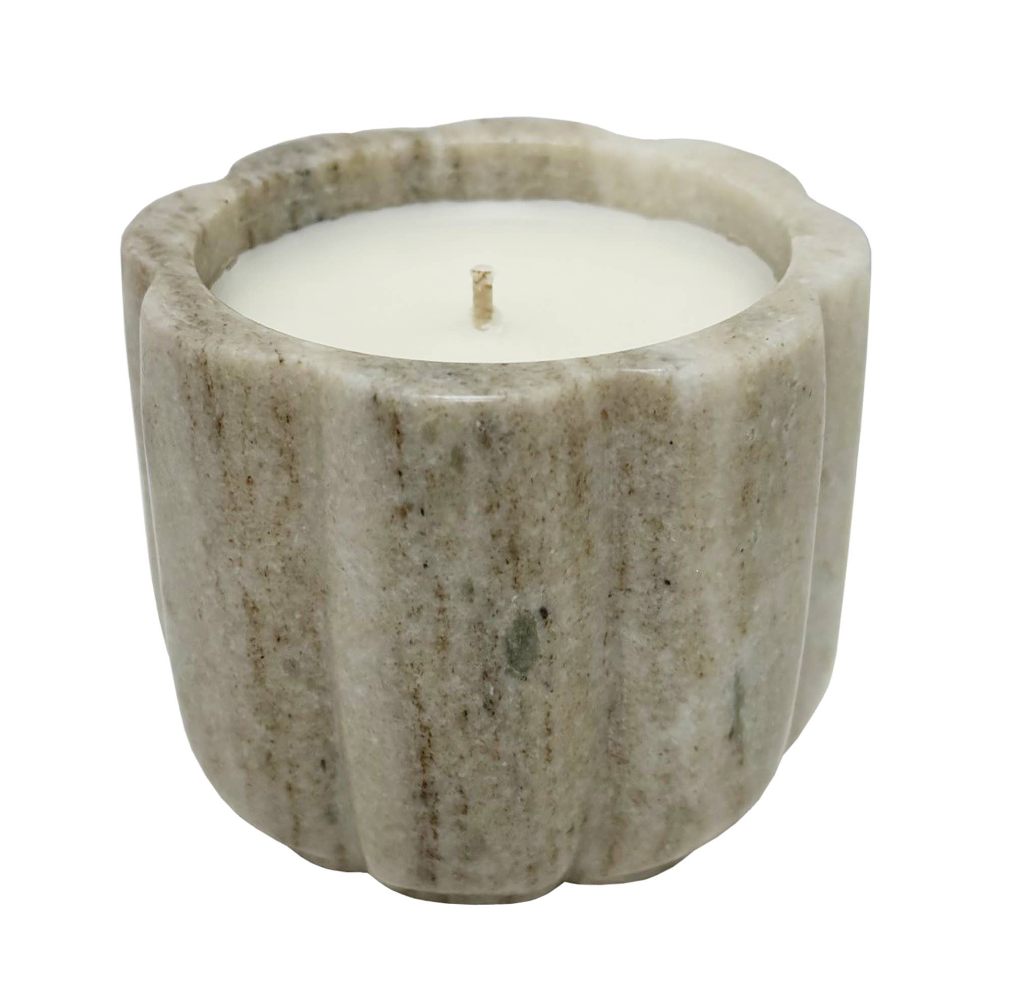 White Musk & Bamboo Marble Lidded Candle