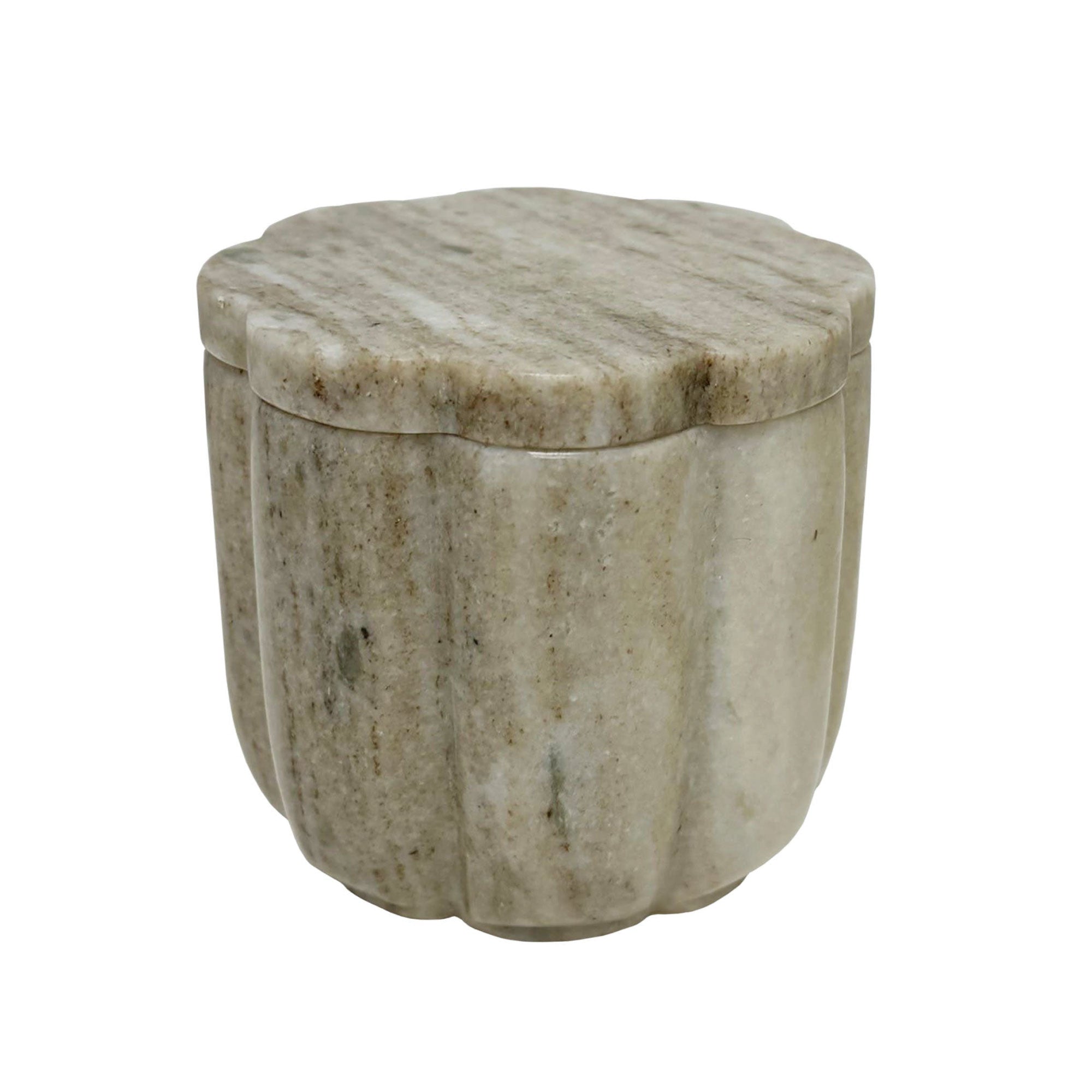 White Musk & Bamboo Marble Lidded Candle