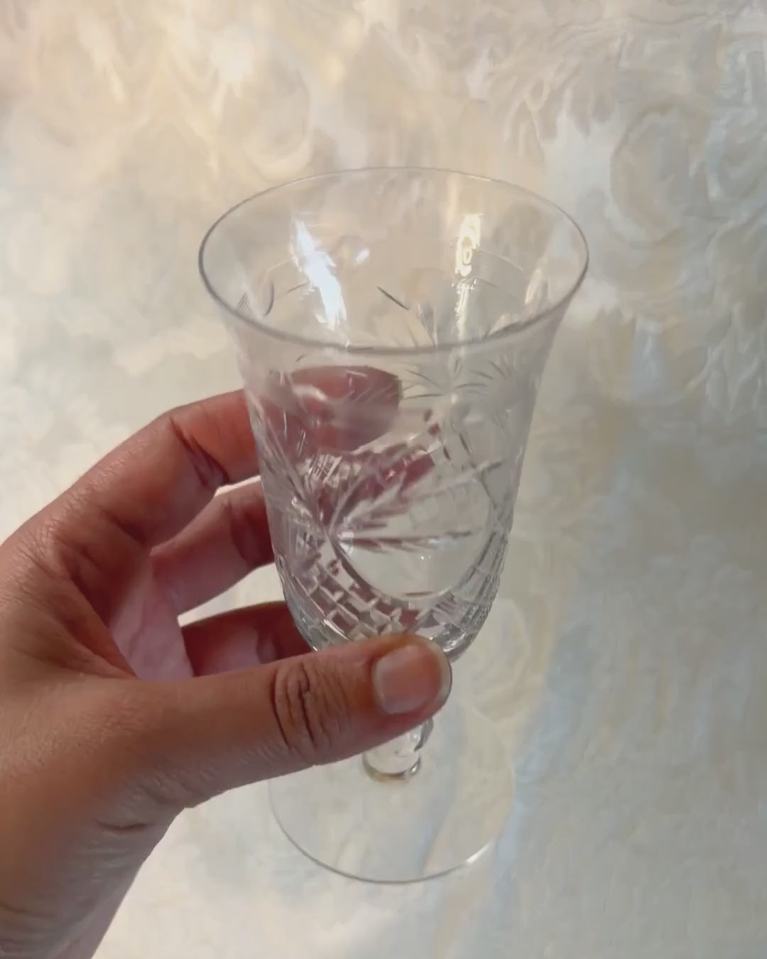 Morgantown Cut Floral Cordial Glasses-3
