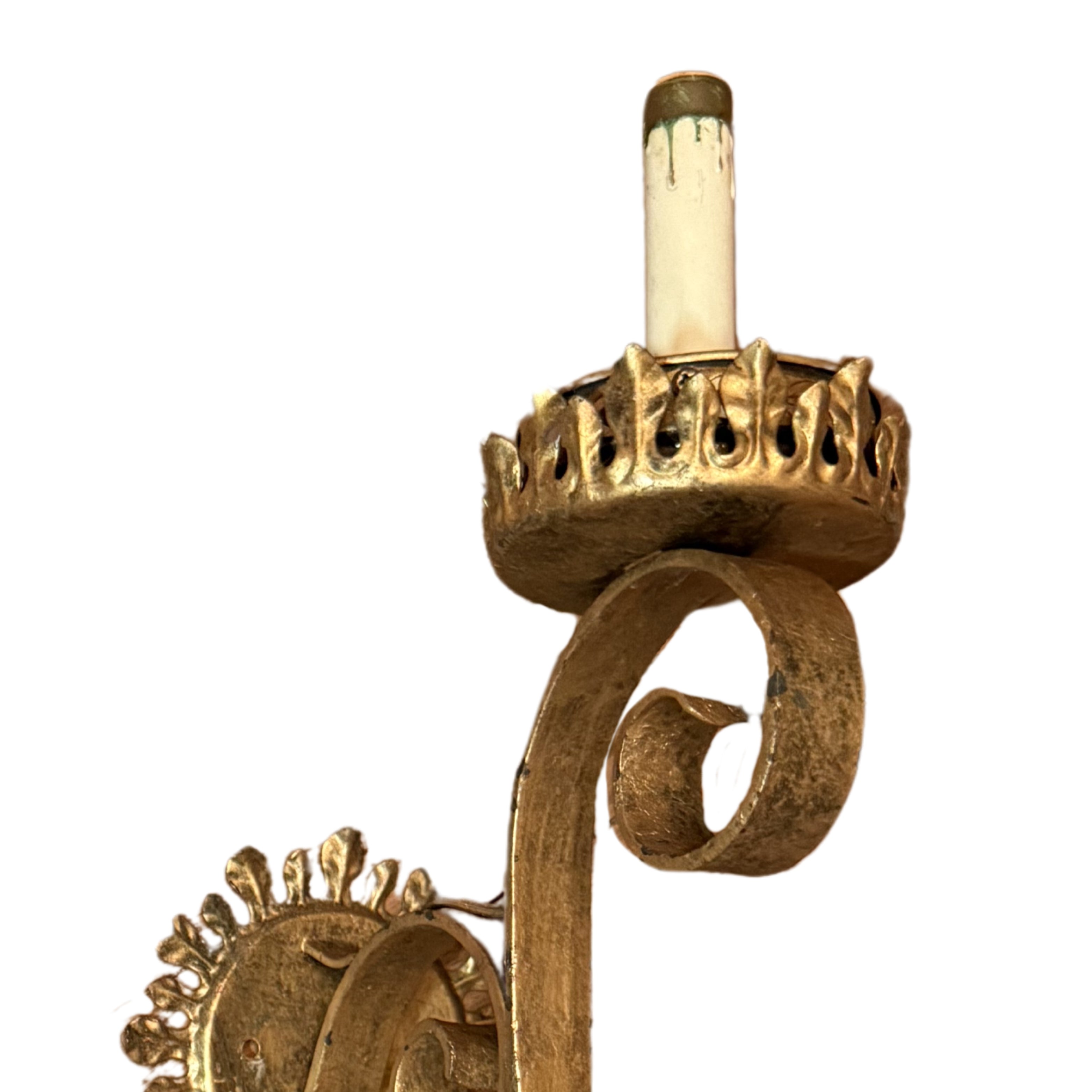 Spanish Revival Gilt Iron Sconces